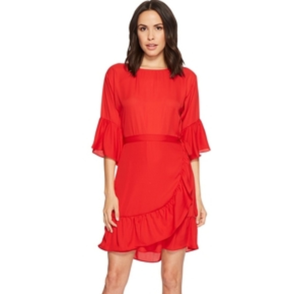 B Collection by Bobeau Astrid Ruffle Apron Dress